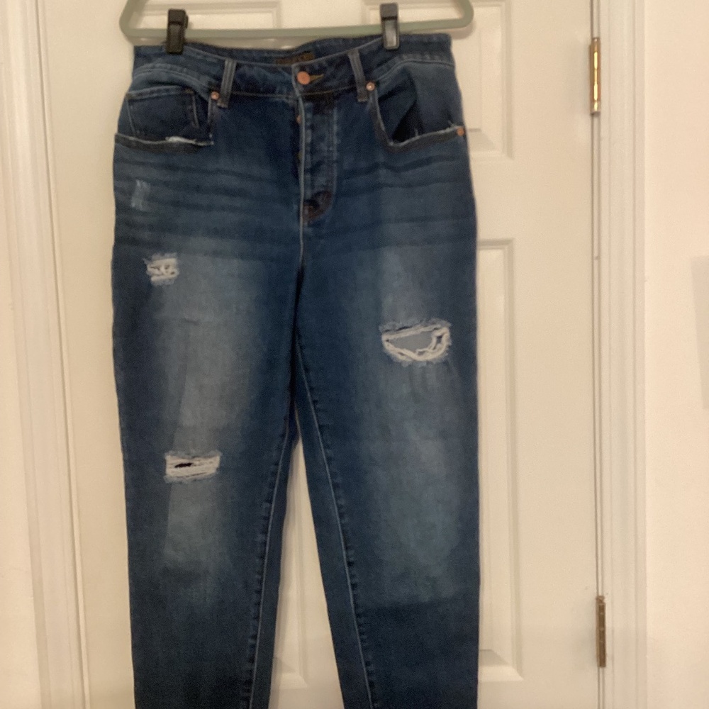 Maurices Distressed Button Fly Women’s Jeans, Size 14 Regular